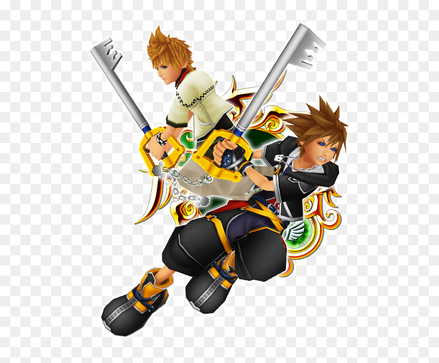 Sora & Roxas - Kh Sora And Roxas, HD Png Download - keyblade png