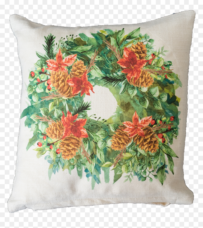 Wispy Watercolor Wreath - Cushion, HD Png Download - watercolor wreath png