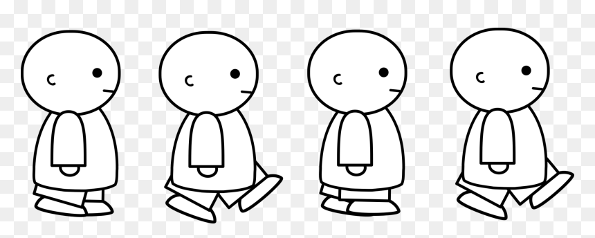 Emotion,art,conversation - Cartoon Walking Cycle Png, Transparent Png - children walking png