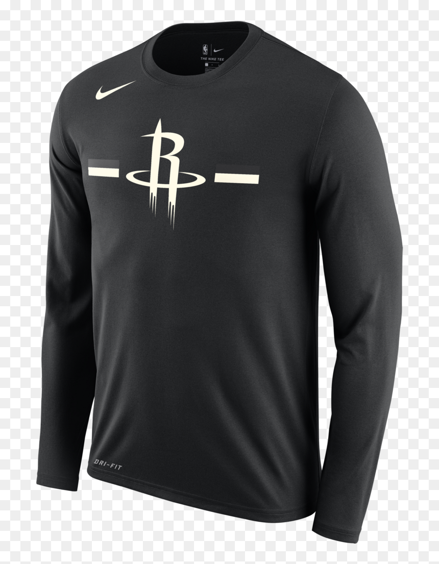 Men"s Houston Rockets Nike L/s Stripe Logo Tee - Houston Rockets, HD Png Download - houston rockets logo png
