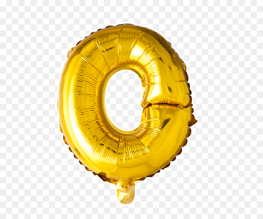 Foilballoon O , 16" - Balloon, HD Png Download - gold balloons png