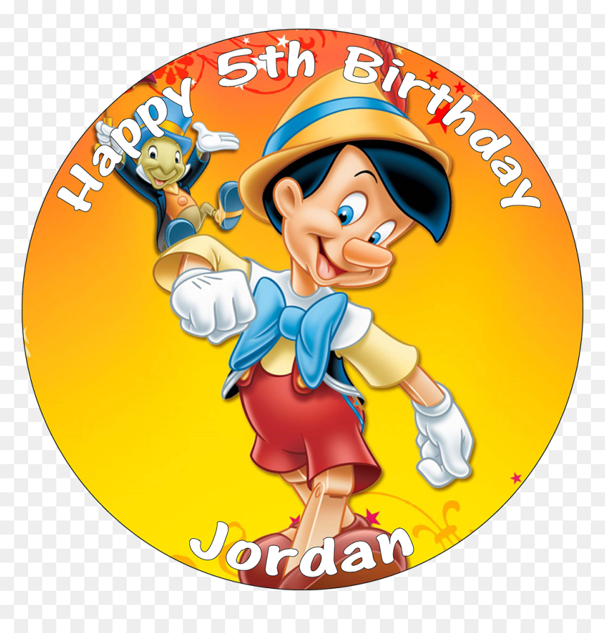 Transparent Disney Cars Christmas Clipart - Edible Round Cake Toppers Pinocchio, HD Png Download - pinocchio png