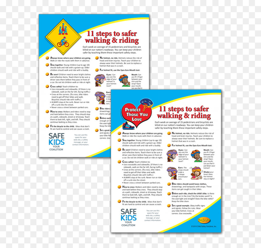 11 Steps To Safer Walking & Riding Parent Tip Sheet - Safe Kids Worldwide, HD Png Download - children walking png