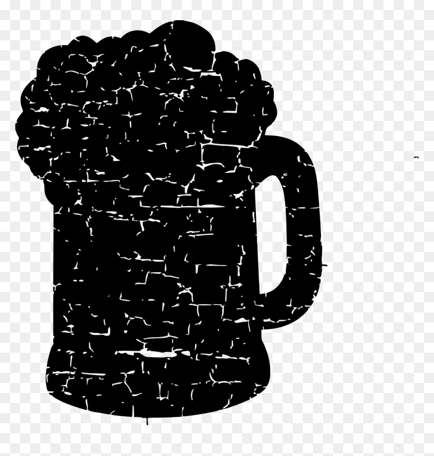 Beer Mug Distressed Silhouette, HD Png Download - distressed texture png