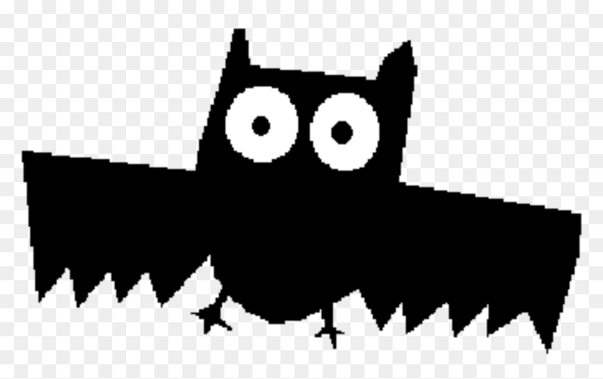 Owl,bat,silhouette - Clip Art, HD Png Download - bat silhouette png