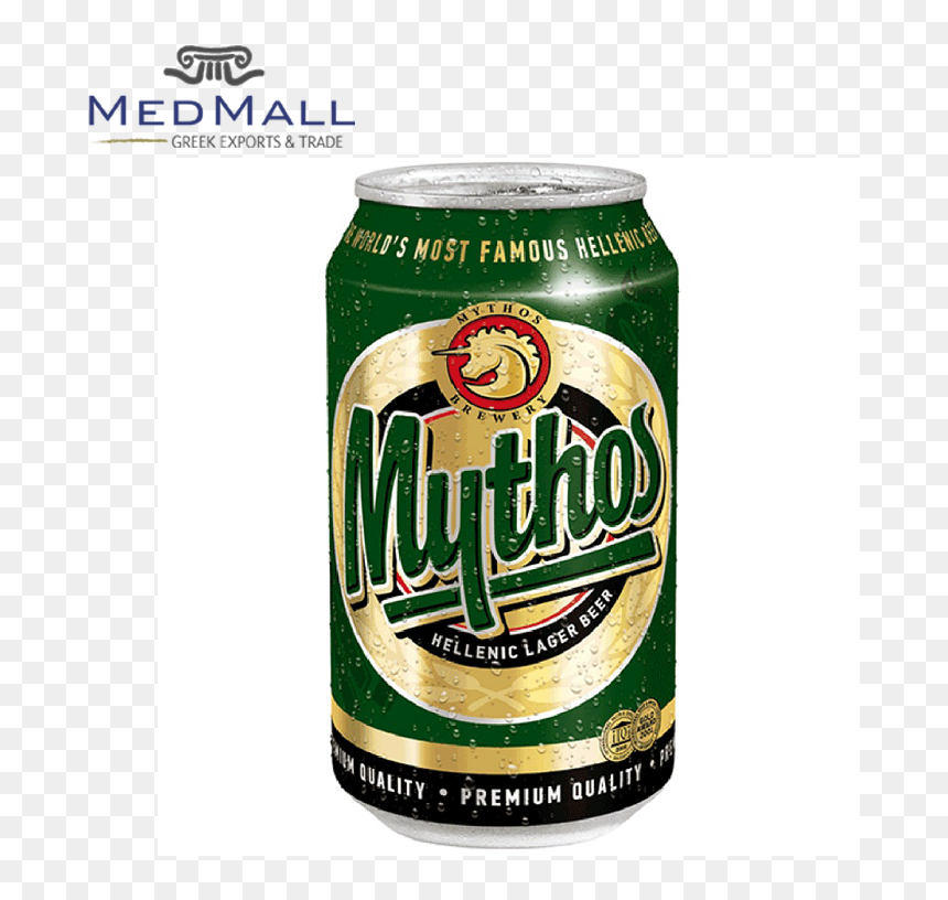 Greek Lager Beer In Metal Tin Can Packaging 24 Pieces - Mythos Beer, HD Png Download - beer can png
