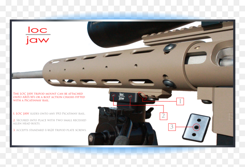 Ar Loc Jaw Specs - Vortex Picatinny Tripod Mount, HD Png Download - ar 15 png