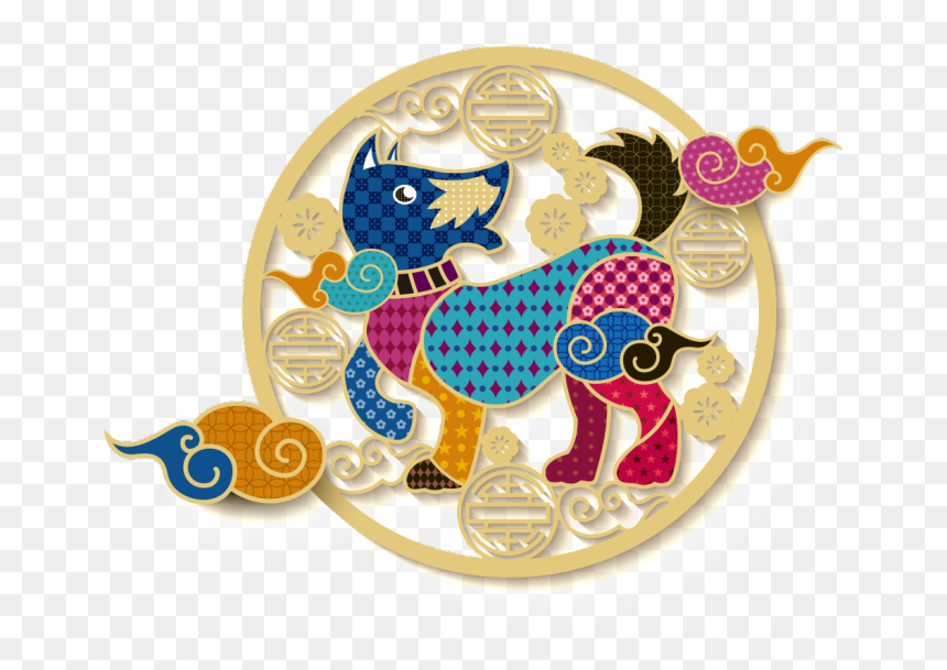 Flat Cartoon Paper-cut Style Dog Year Decoration Vector - Vector Graphics, HD Png Download - vectores png