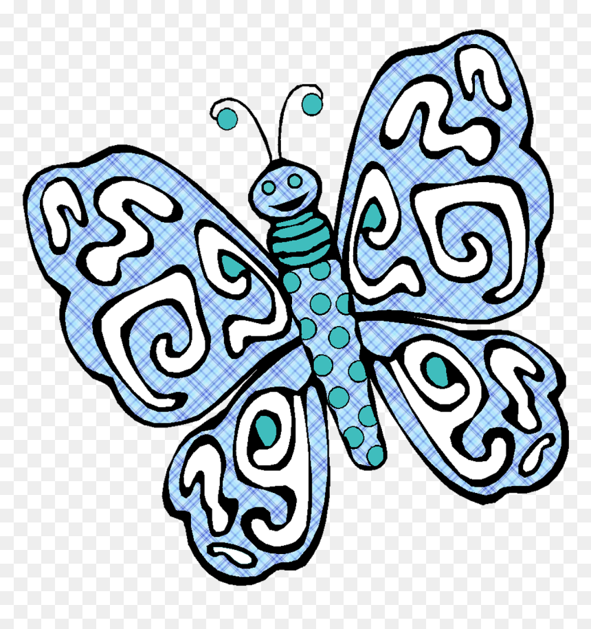 Butterfly Coloring Pages, HD Png Download - blue watercolor png