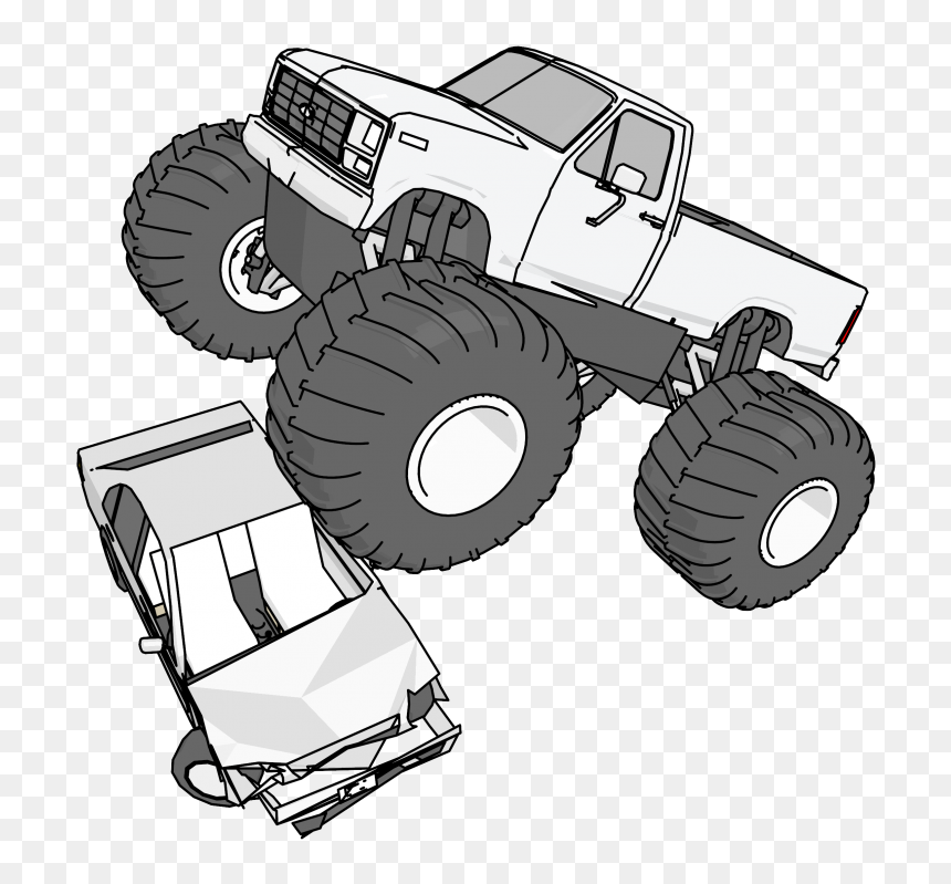 Monster Truck Crushing Car Clipart Png - Monster Car Clipart, Transparent Png - monster truck png