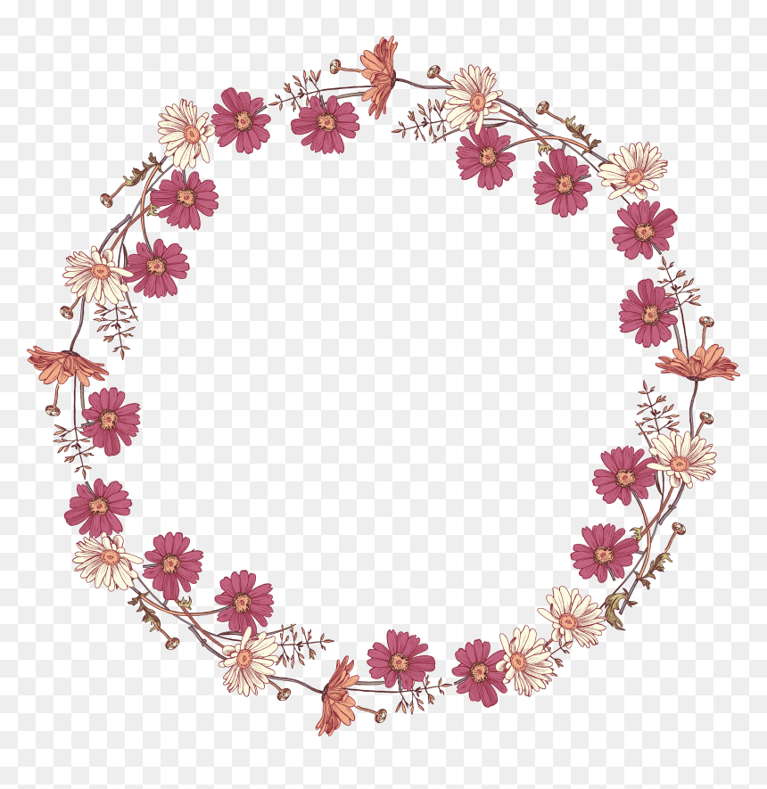 Vine Red And Fresh Flowers Border Texture, HD Png Download - flower vine png