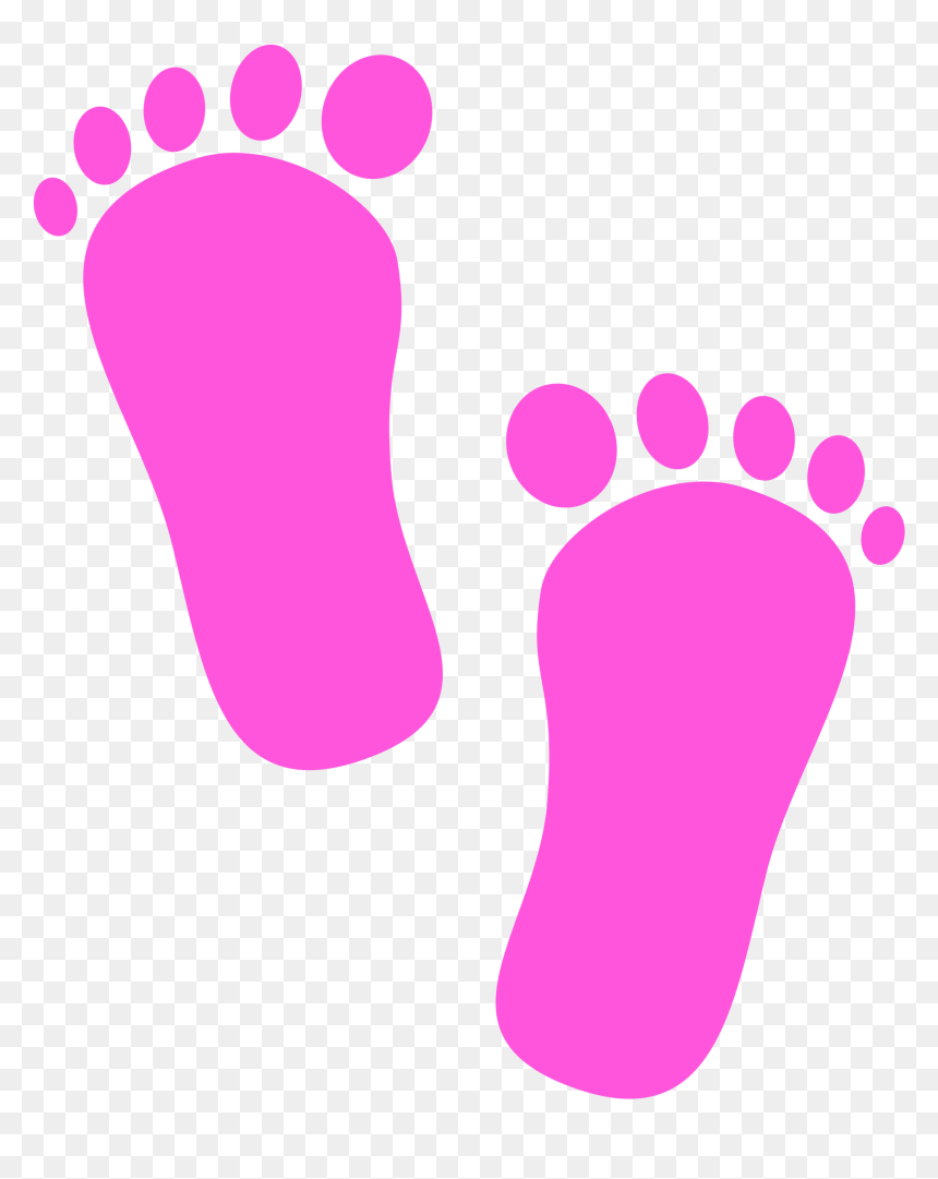 Baby Footprints Clip Arts - Baby Girl Cartoon Feet, HD Png Download - footprints png