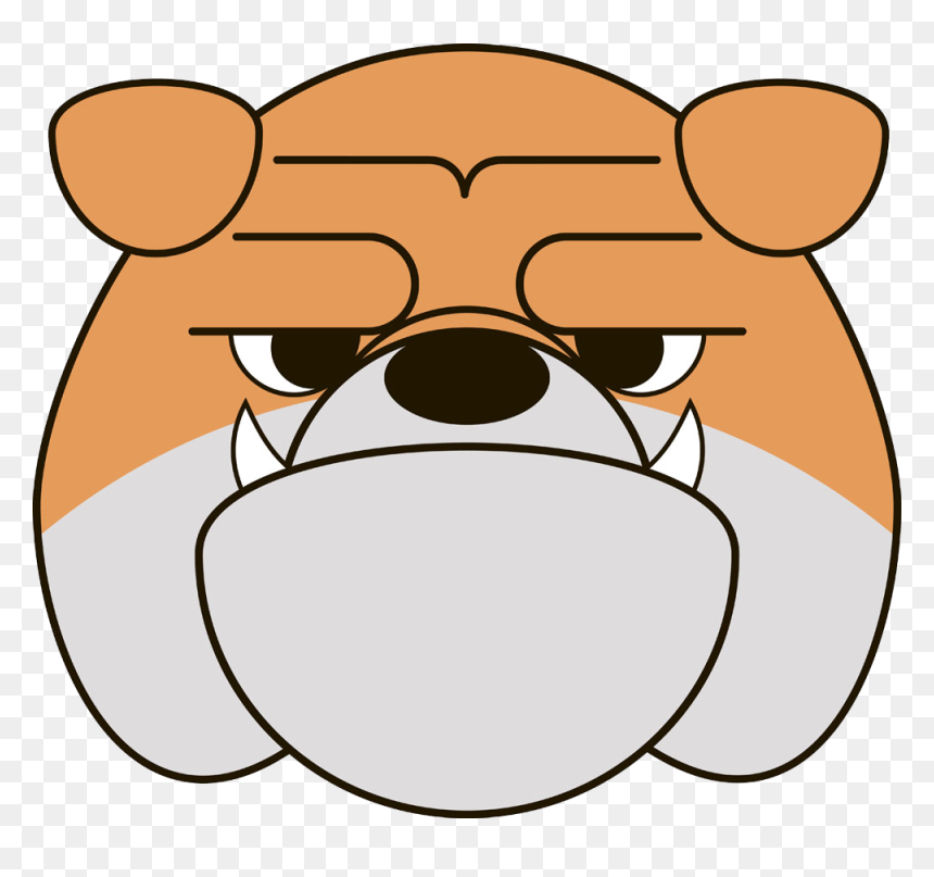 French Bulldog Cartoon Clip Art - Dog Face Cartoon Bulldog, HD Png Download - dog face png