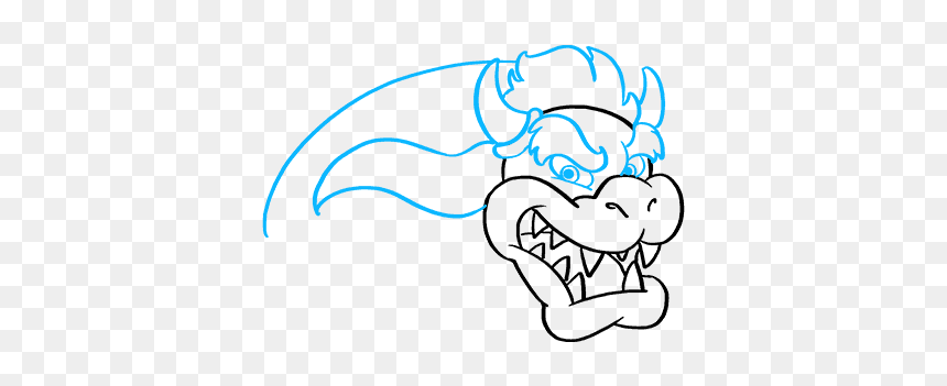 How To Draw Bowser From Super Mario Bros - Cartoon, HD Png Download - mario mustache png