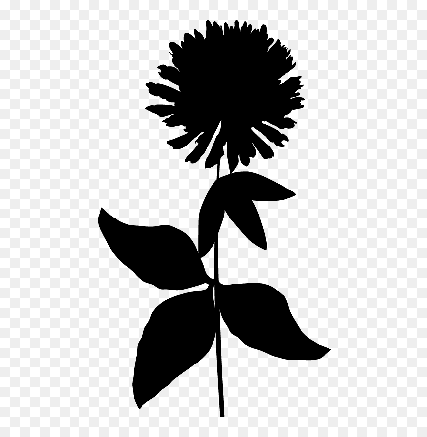 Silhouette Outline Of Flower, HD Png Download - flower silhouette png