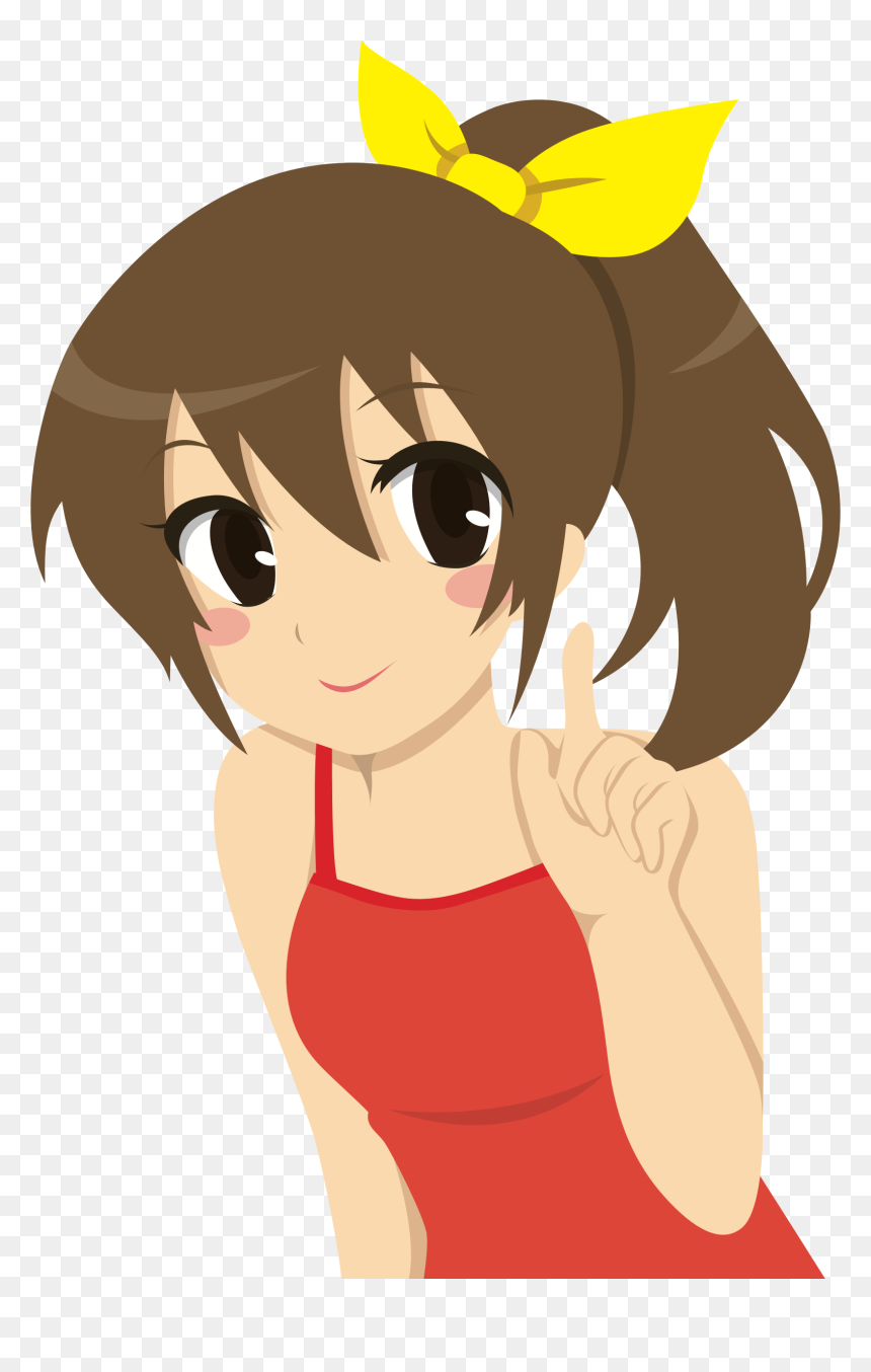 Anime Girl Publicdomainq - Anime Girl Clip Art, HD Png Download - cartoon girl png