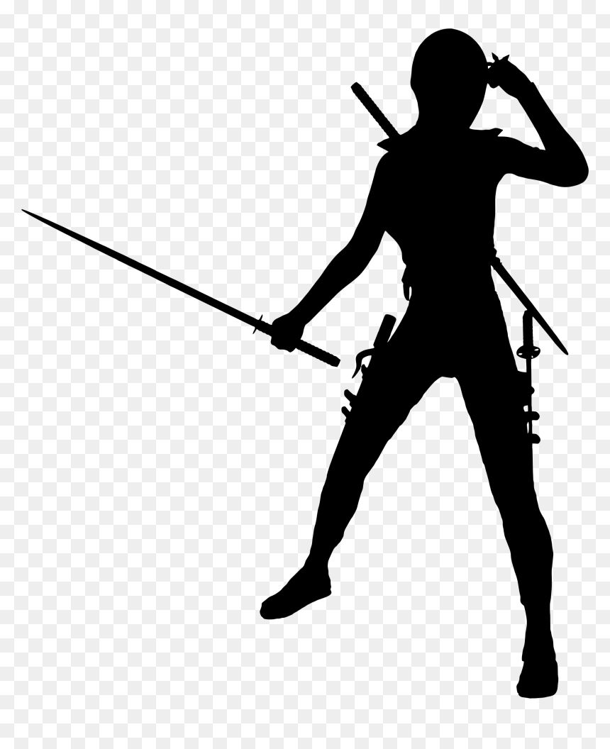 Female Ninja Silhouette Clip Arts - Female Ninja Silhouette, HD Png Download - ninja star png