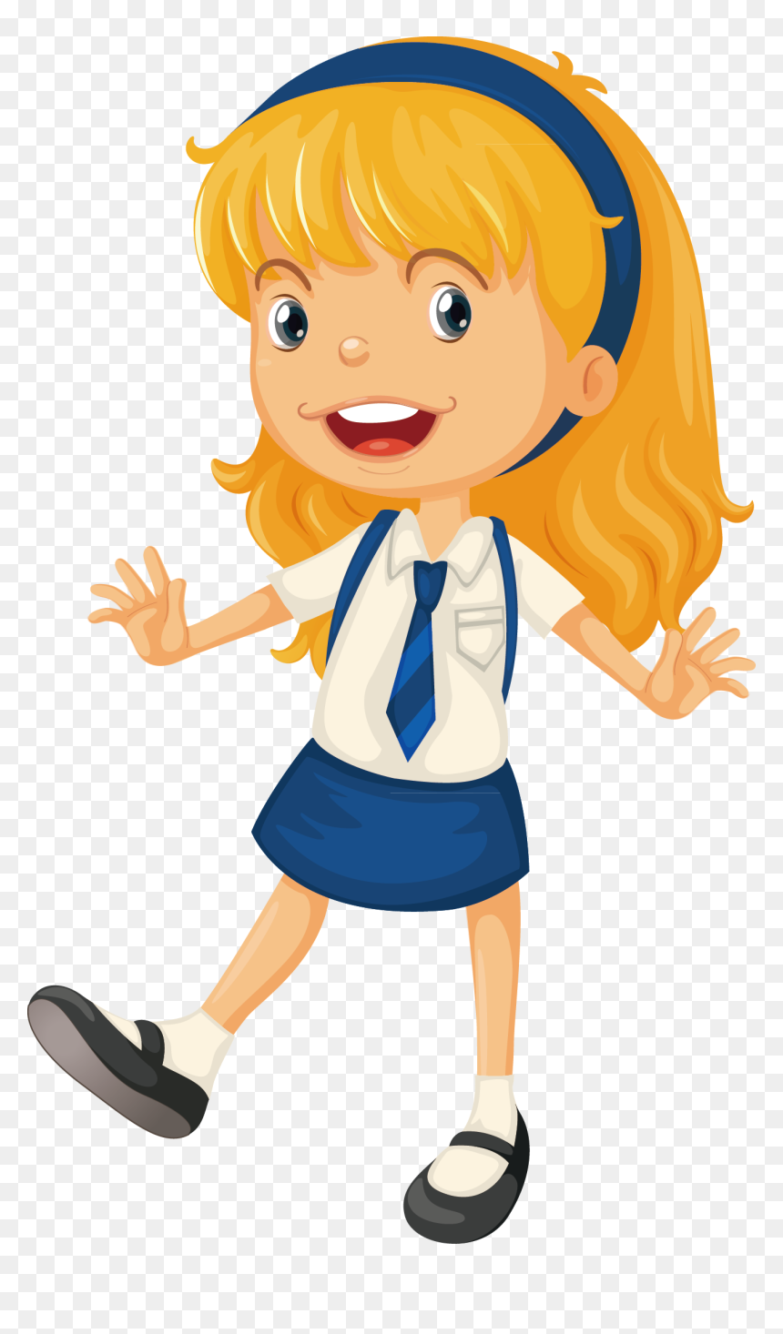Animation Schools, School Uniform Girls, Starting School, - School Girl Clipart, HD Png Download - cartoon girl png