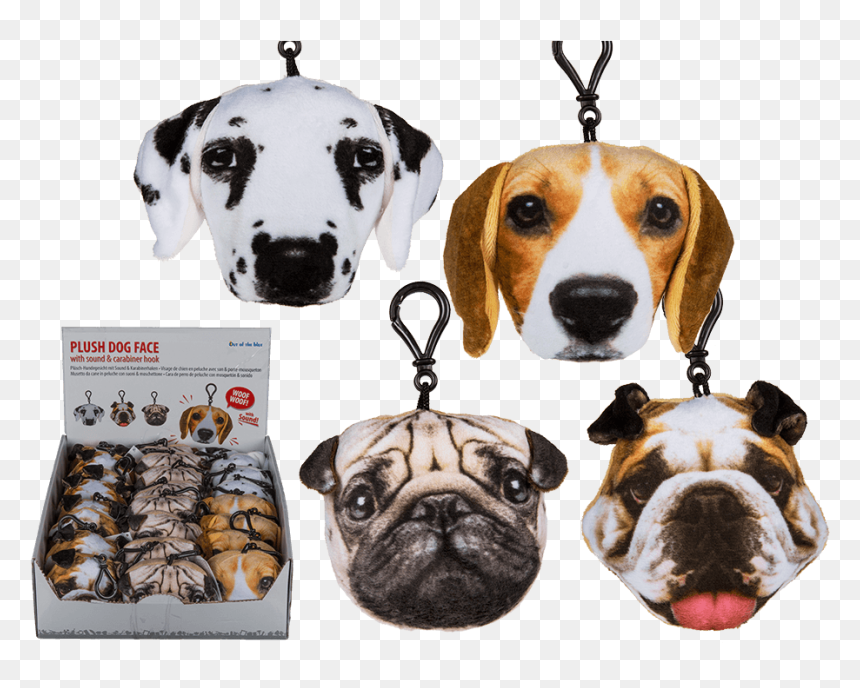 Plush Dog Face With Sound & Carabiner Hook Ca - Caras De Perros De Peluche, HD Png Download - dog face png