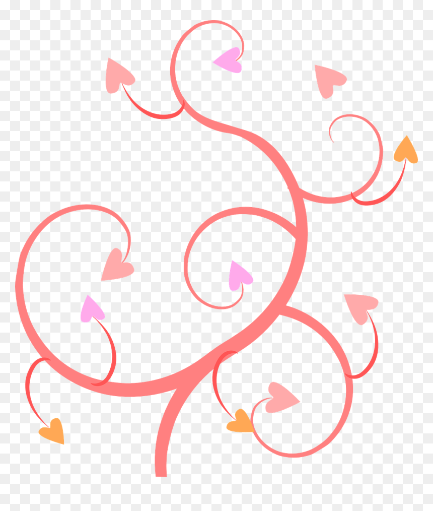 Transparent Flower Vine Png - Transparent Swirl Hearts, Png Download - flower vine png