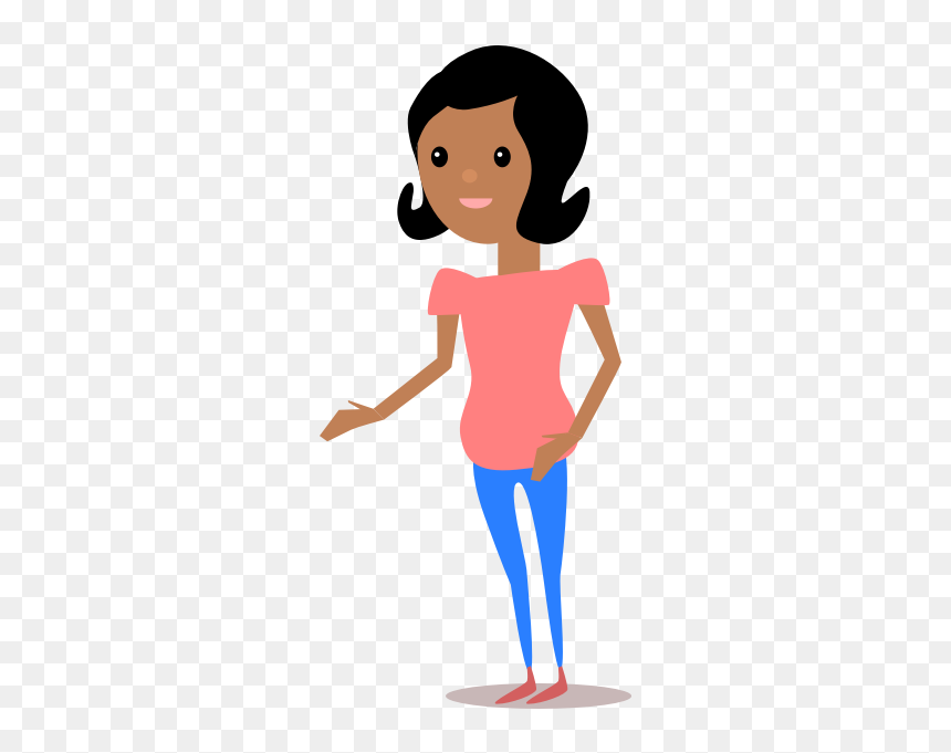 Cartoon Girl With Black Hair - Cartoon Girl Png, Transparent Png - cartoon girl png