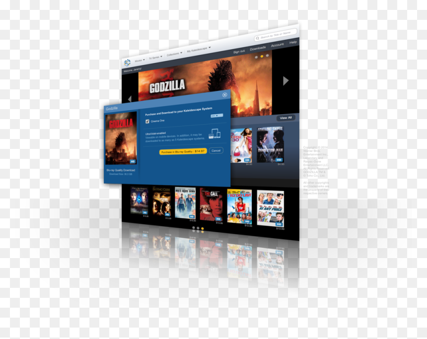 7 Kaleidescape Store Godzilla Purchase - Godzilla, HD Png Download - movies png