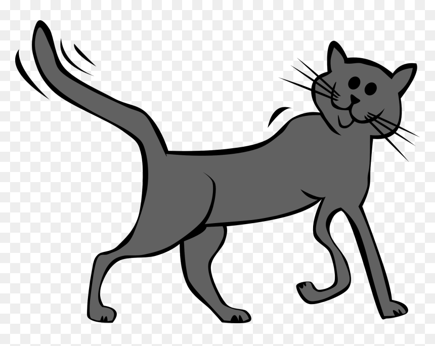 Cat Clip - Cat Moving Clipart, HD Png Download - flying cat png