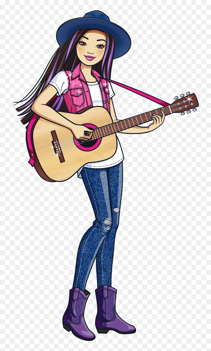 Transparent Barbie Silhouette Png - Barbie With Guitar, Png Download - guitar silhouette png