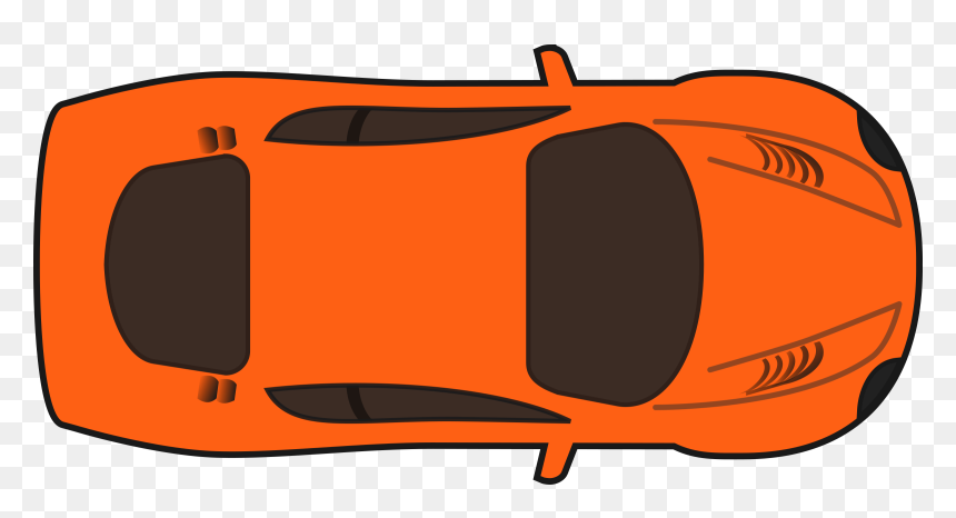Orange Racing Car Clip Arts - Top View Car Clipart, HD Png Download - race car png