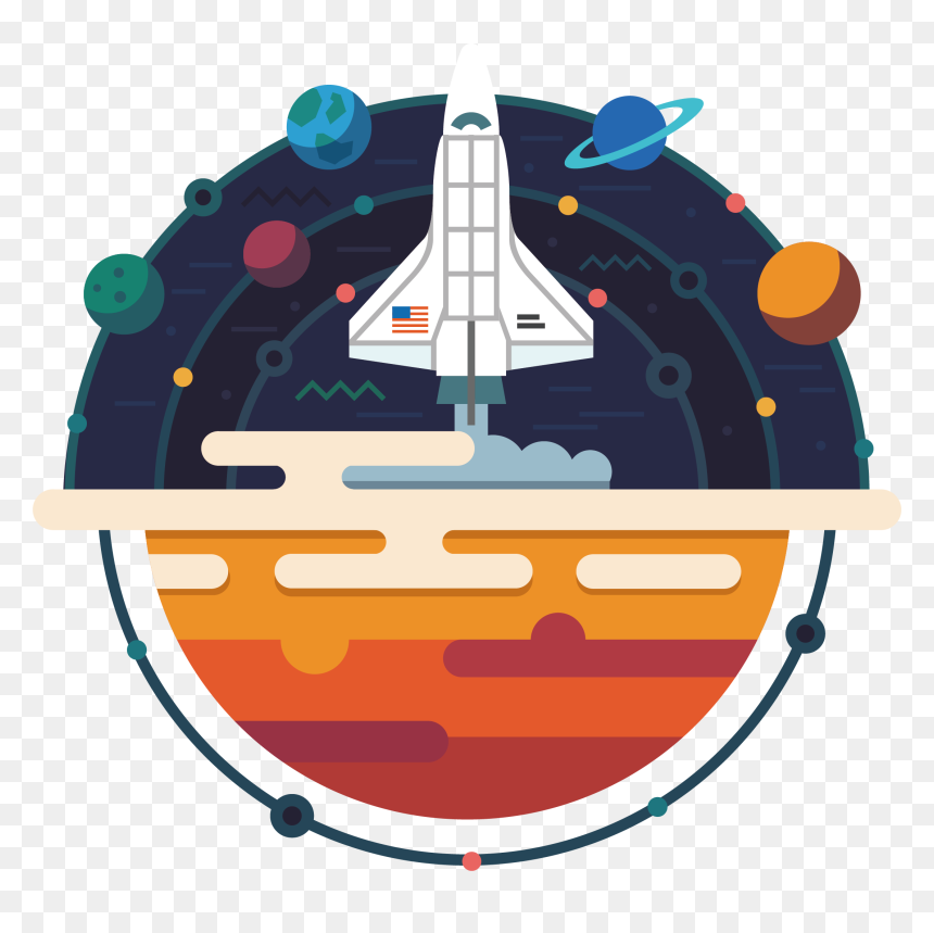 Png Transprent Png Free Download Pattern - Vector Art Rocket Png, Transparent Png - solar system png