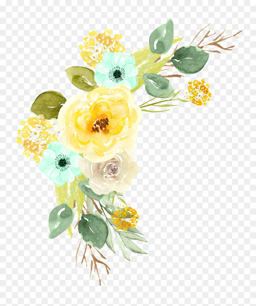 Hand Painted Flowers Color Flower Png Transparent - Color Flowers Png Transparent, Png Download - flower png transparent