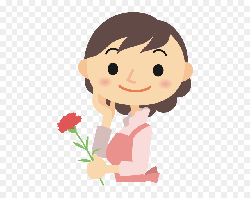 Girl With A Flower Cartoon - Girl With Flower Cartoon, HD Png Download - cartoon girl png