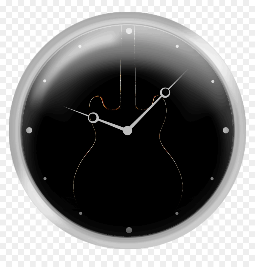 Silhouette Of The Electric Guitar - Wall Clock, HD Png Download - guitar silhouette png
