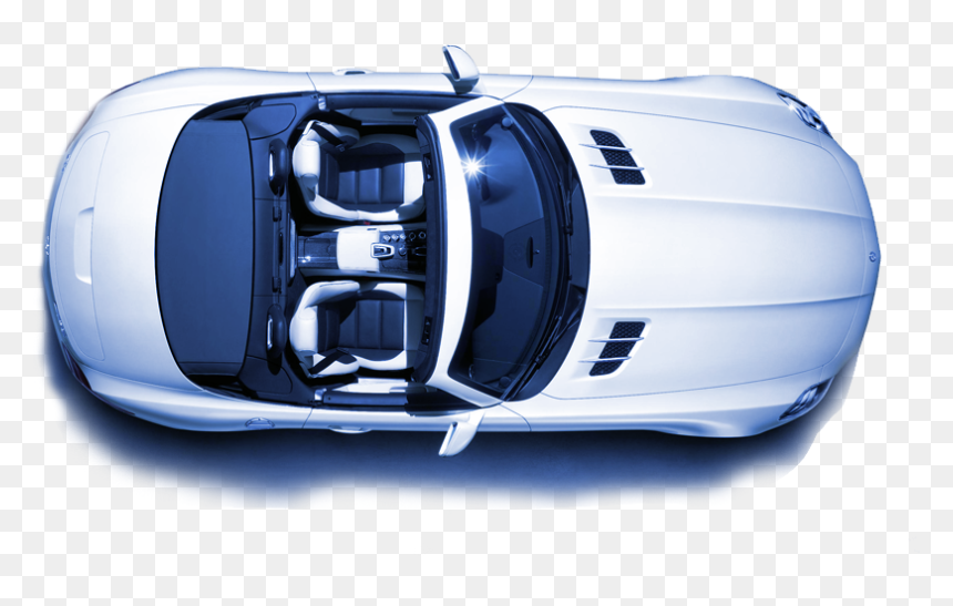 White Mercedes Benz Top Car Png - Sls Amg Roadster, Transparent Png - car top view png