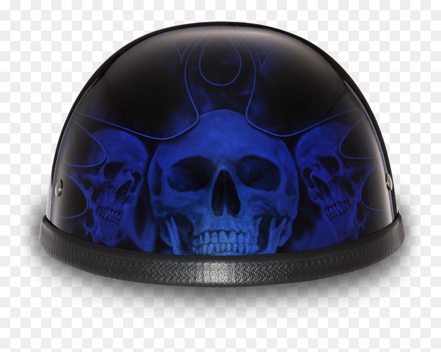 Skull, HD Png Download - blue flames png