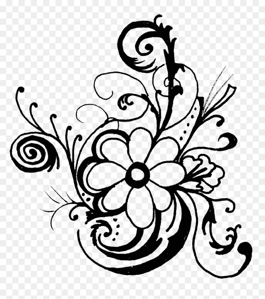 Hawaiian Flower Clip Art Borders Clipart Panda Free - Black And White Flowers Clip Art, HD Png Download - hawaiian flower png