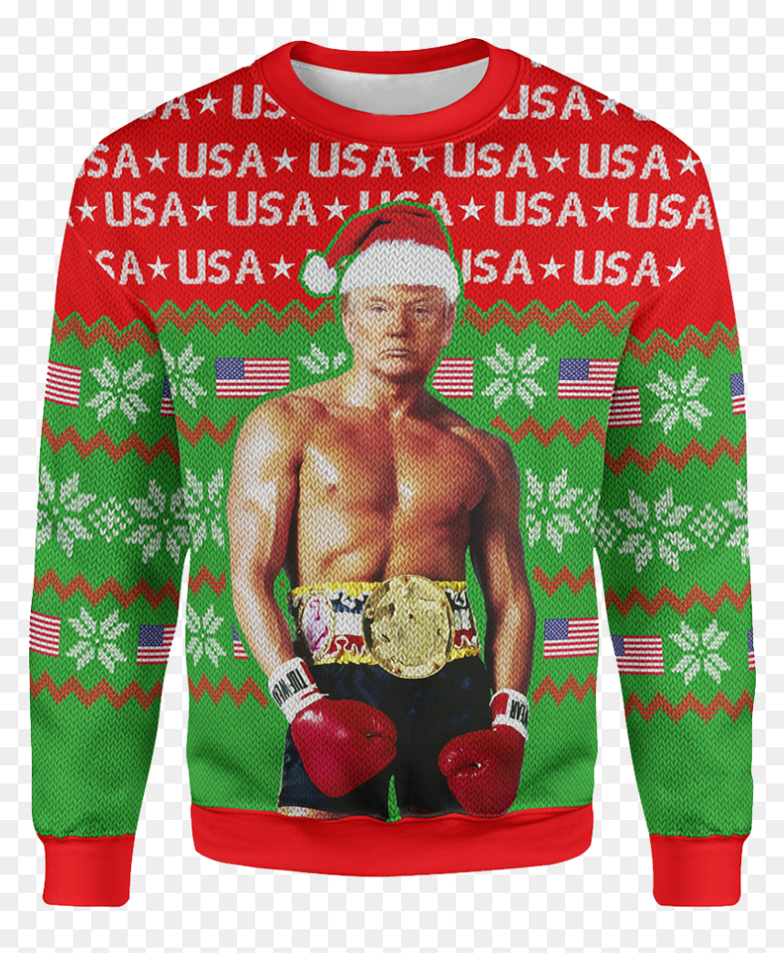 Ugly Trump Christmas Sweater, HD Png Download - donald trump full body png