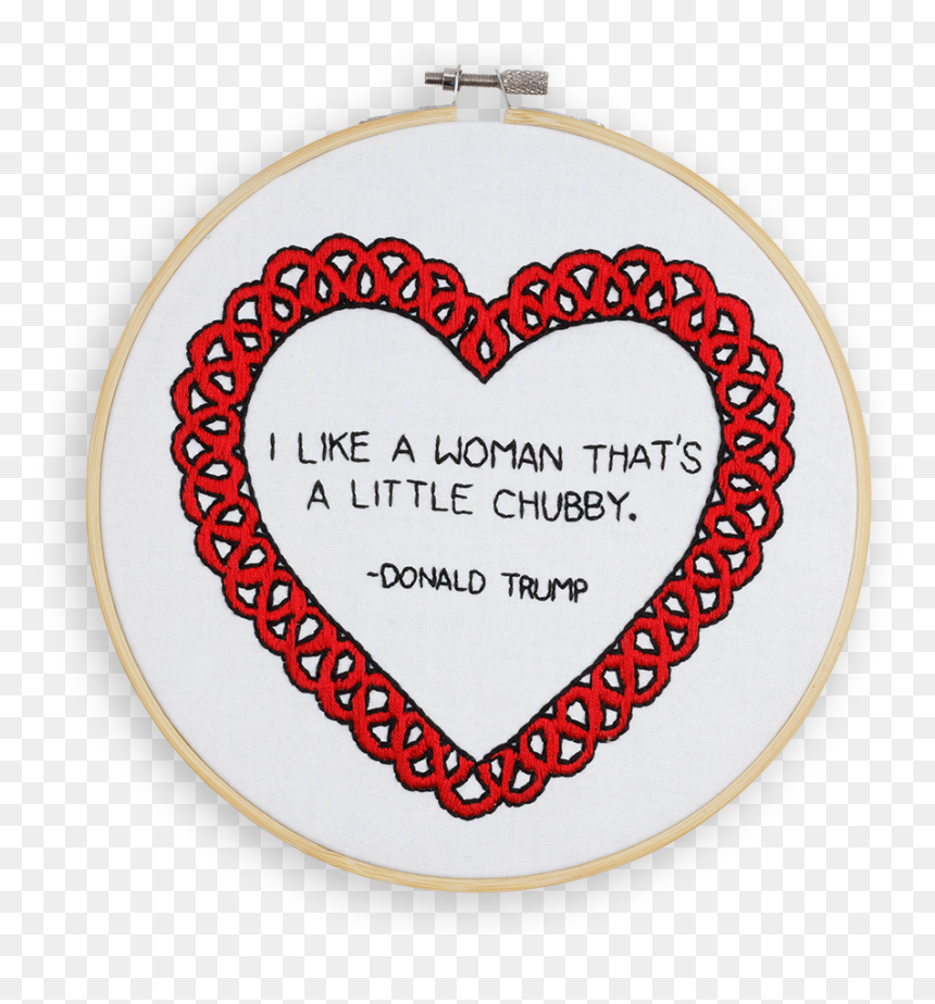 An Embroidered Heart That Reads “i Like A Woman That’s - Parque Central, HD Png Download - donald trump full body png