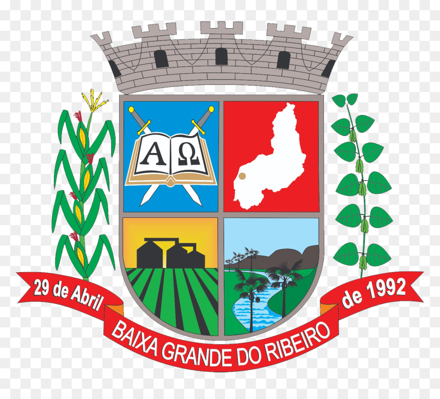 Brasão De Baixa Grande Do Ribeiro Pi - Bandeira Baixa Grande Do Ribeiro Piaui, HD Png Download - pi png