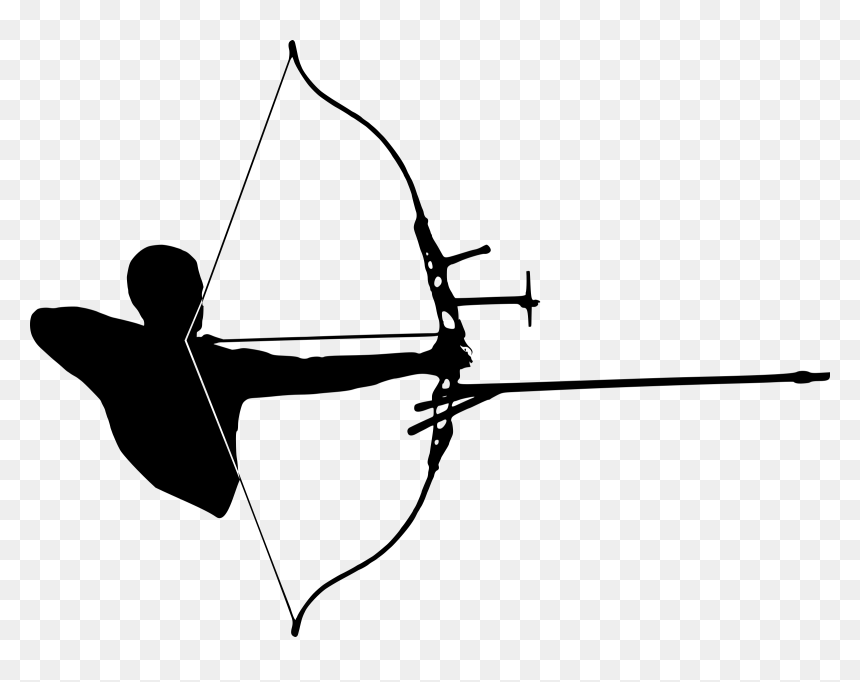 Recurve Bow Silhouette At - Archery Png, Transparent Png - black bow png