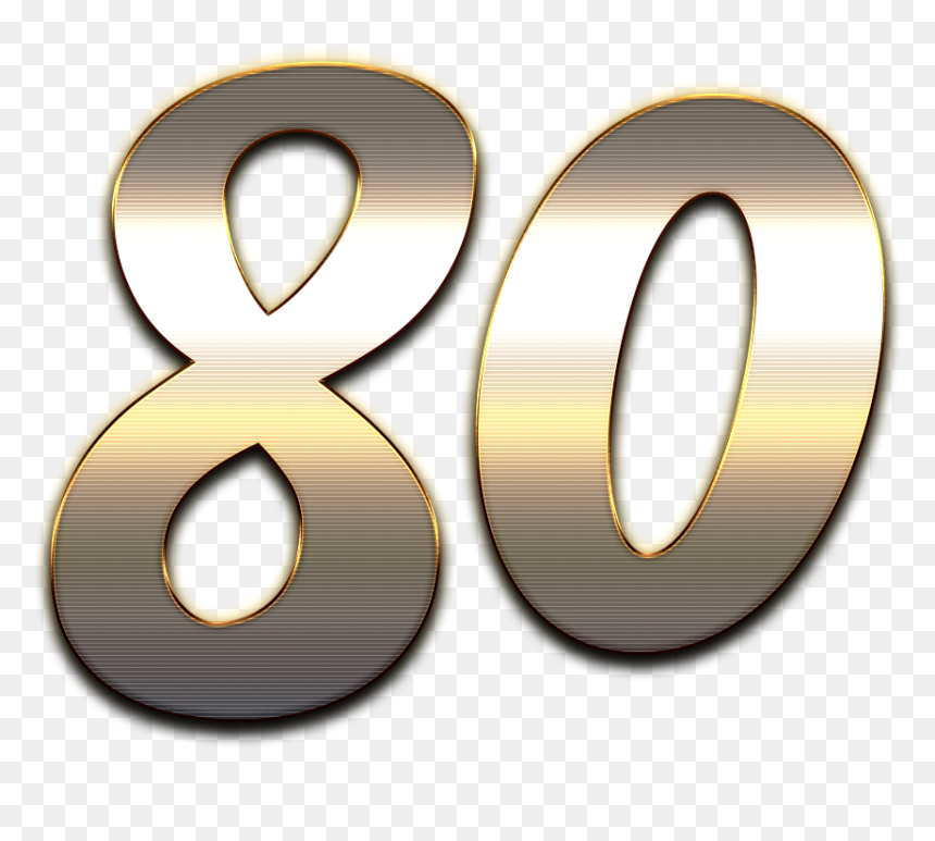 80 Number Wooden Png - 80 Png, Transparent Png - number png