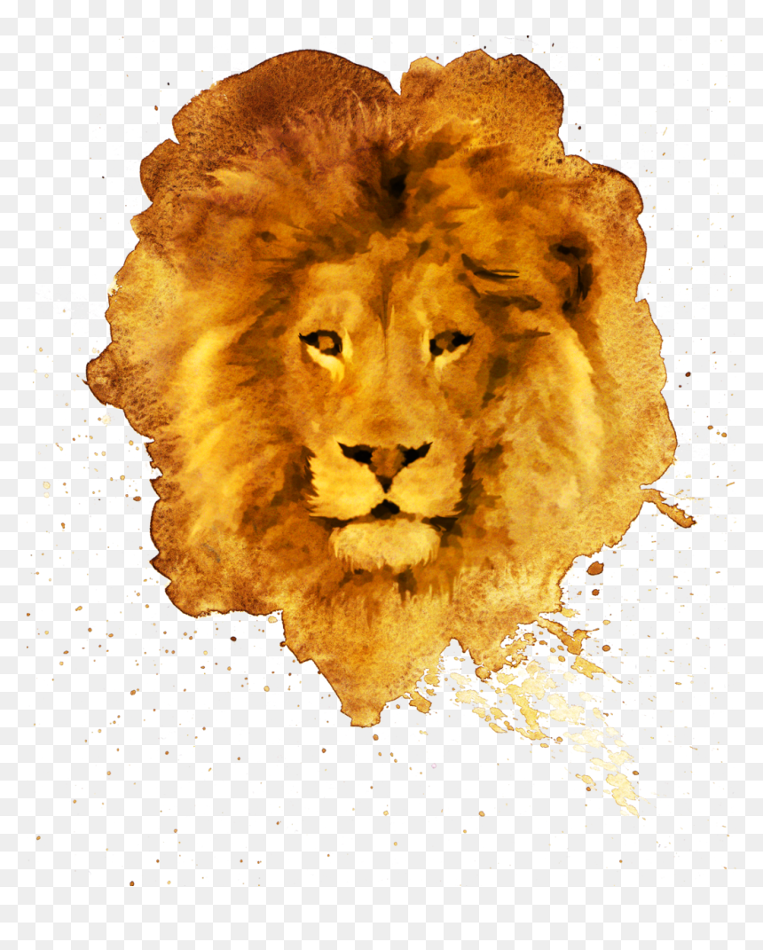 Lion With Big Mane, Transparent Png - Black And White Lion, Png Download - lion roar png