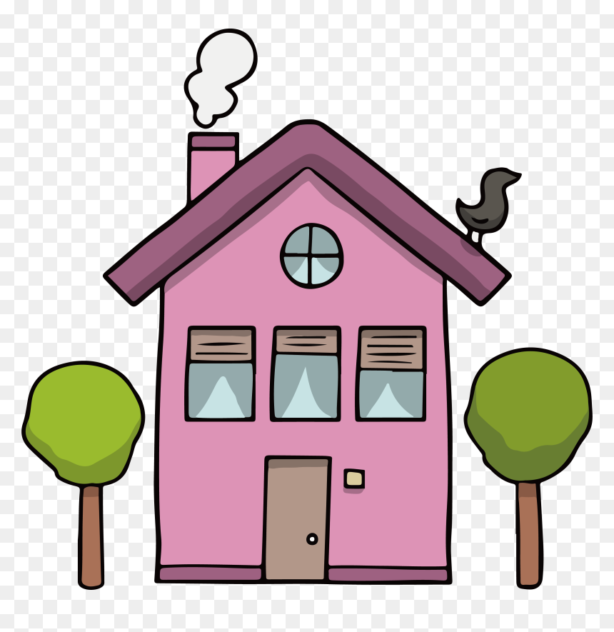 Lovely Purple Transprent Png - House Clipart Purple, Transparent Png - house clipart png