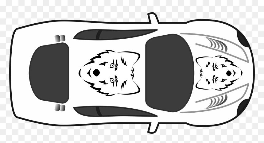 Wolf Paint Job On Car Top View Clip Arts - Car Vector Top View Png, Transparent Png - car top view png