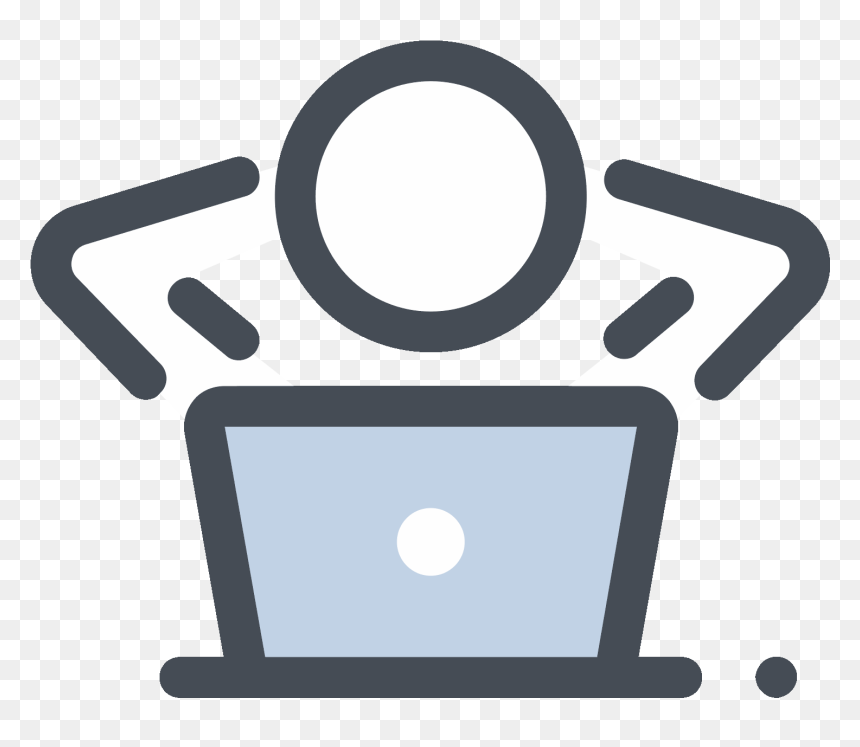 Relaxed Sitting At The Computer Icon - Cockfosters Tube Station, HD Png Download - laptop icon png