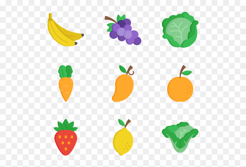 Produce Vector Healthy - Fruits And Vegetables Icons Png, Transparent Png - veg icon png