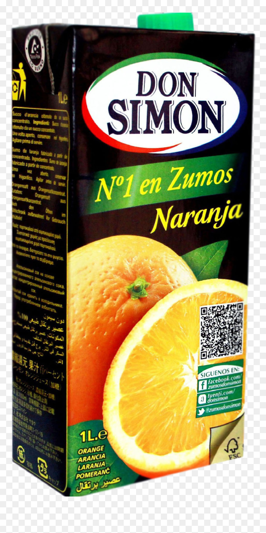 Orange Juice 1l - Don Simon Orange Juice, HD Png Download - juice png