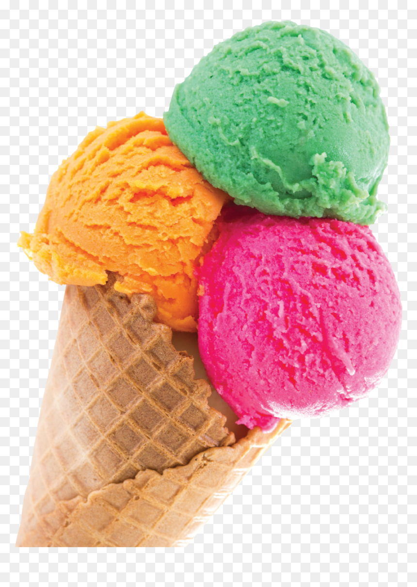 Download Ice Cream Cone Transparent Background - Cone Ice Cream Scoops, HD Png Download - ice creams png