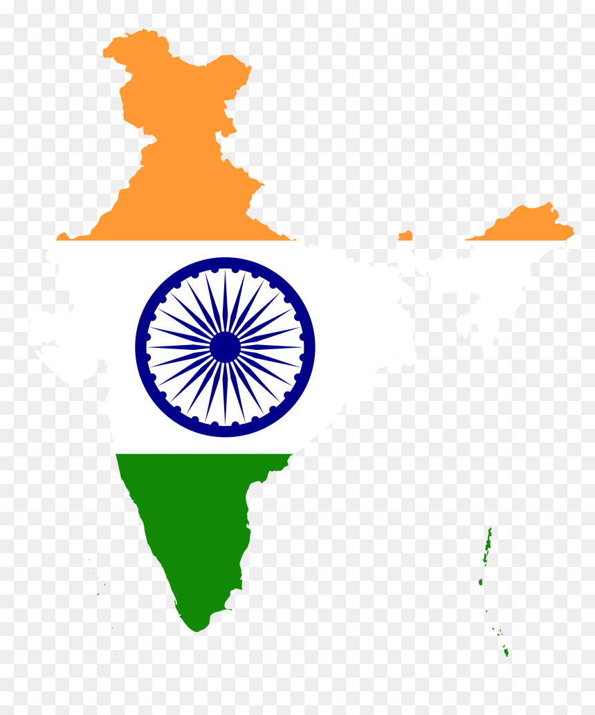 Clipart Maps Of India 20 Free Cliparts - India Map Flag Png, Transparent Png - wedding color clipart indian png