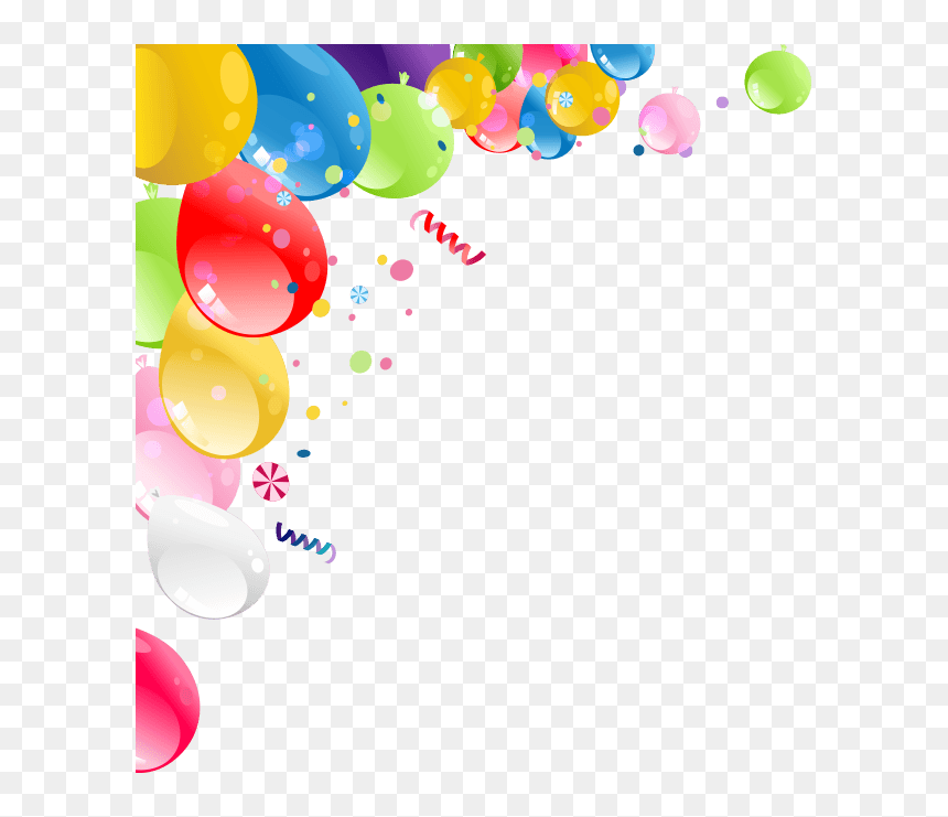 Candle Parties And Workshops - Balloons And Confetti Png, Transparent Png - birthday collage frame png